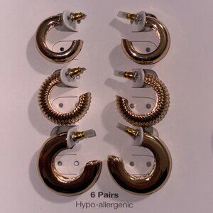 ✨ Free People ✨ Timeless Gold Hoop Earring Set